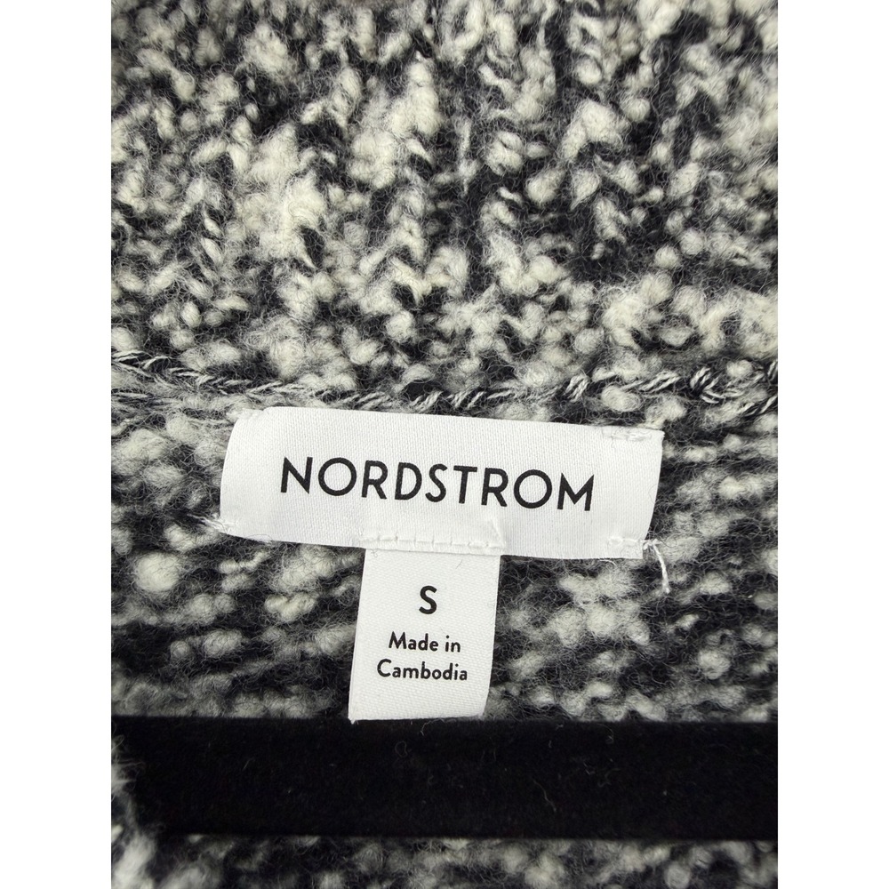 Nordstrom Sweater Vest Women's Small Black Ivory New Merino Wool Marl Knit - Picture 4 of 10